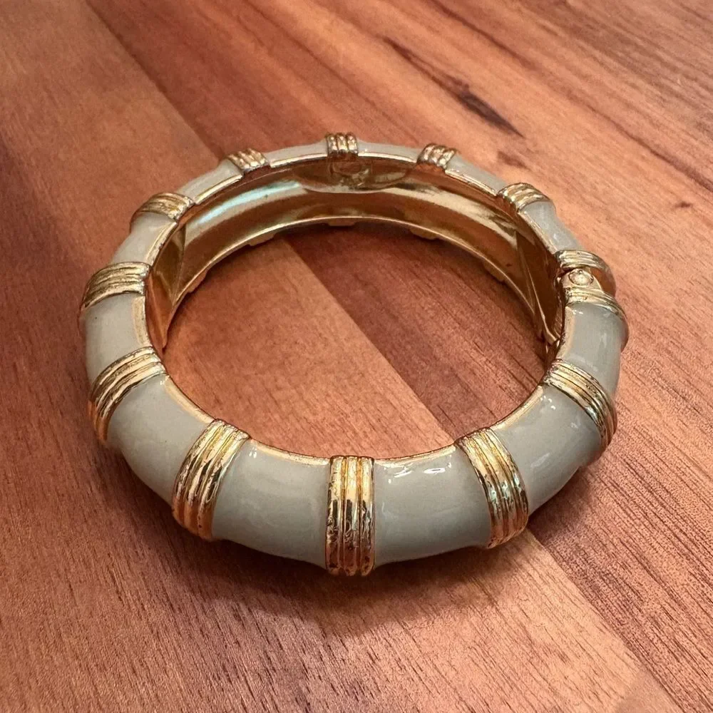 J.Crew | Hinge Grey Enamel Bangle | 2.5” Diameter